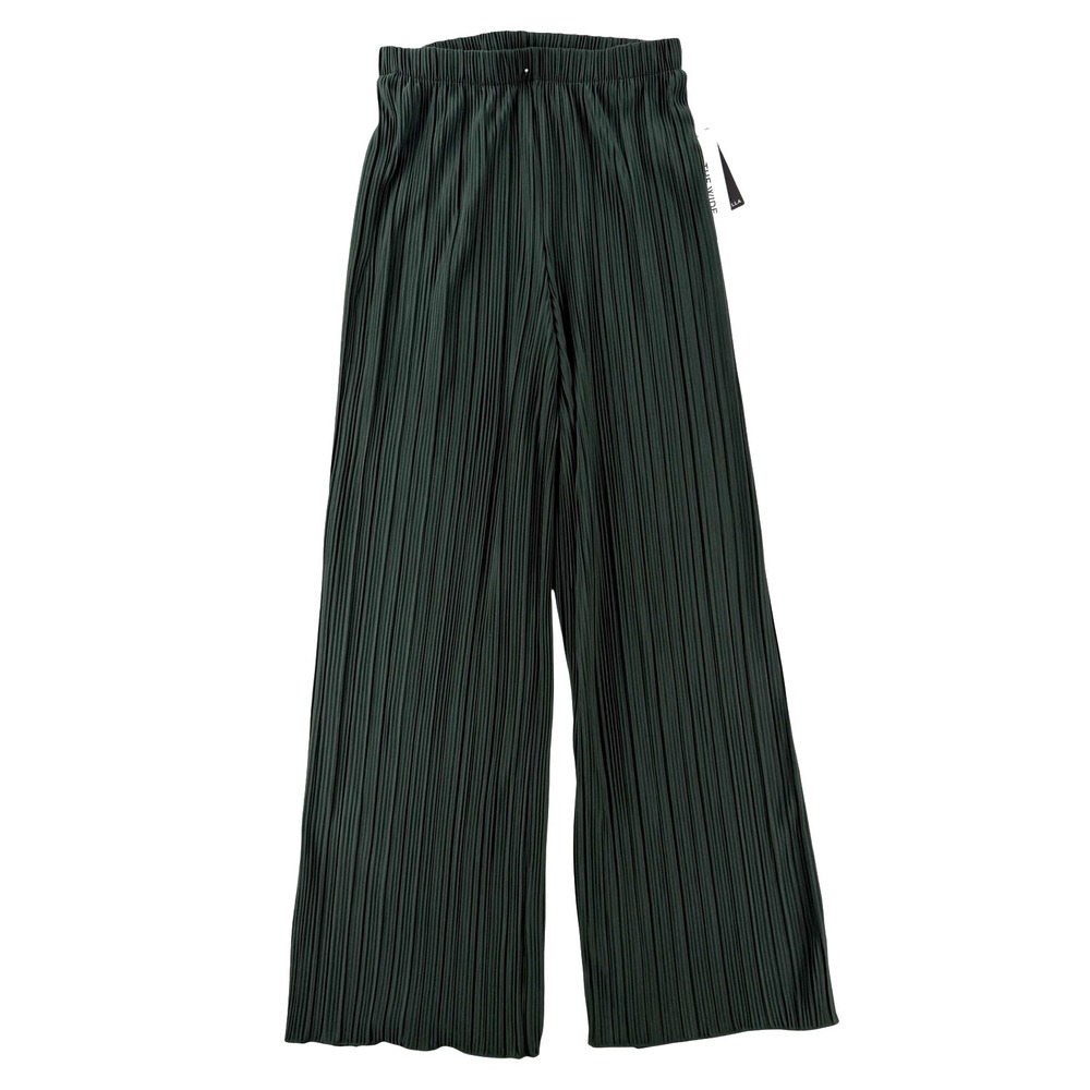 Rafaella Pants Womens Small Green Pleated Wide Leg‎ Pull On Knit Stretch NWT
